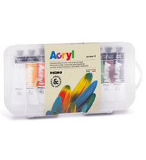 Colori a olio e acrilici - 18ml - colori assortiti - Primo - astuccio 10 colori Colori a olio e acrilici - 18ml - colori assortiti - Primo - astuccio 10 colori