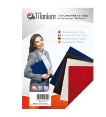 Copertine rilegatura - A4 - 250 gr - cartoncino goffrato - bianco - Titanium - scatola 100 pezzi Copertine rilegatura - A4 - 250 gr - cartoncino goffrato - bianco - Titanium - scatola 100 pezzi