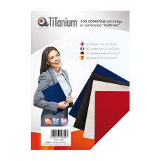 Copertine rilegatura - A4 - 250 gr - cartoncino goffrato - rosso - Titanium - scatola 100 pezzi