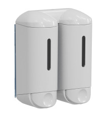 Dispenser a muro Double Shower Small - per hotel - 0,17 L - bianco - Mar Plast
