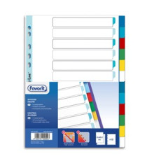 Divisori Neutri a 12  tacche - PP - A4 - colori assortiti - Favorit Divisori Neutri a 12  tacche - PP - A4 - colori assortiti - Favorit