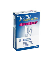 Evidenziatore fluo Highlighter - punta a scalpello  - rosa - Tratto - conf. 12 pezzi Evidenziatore fluo Highlighter - punta a scalpello  - rosa - Tratto - conf. 12 pezzi