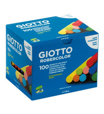 Gessetti Robercolor - lunghezza 80mm con diametro 10mm - colorati - Giotto - Scatola 100 gessetti tondi