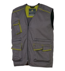Gilet da lavoro PanostyleR M6GIL - sargia/poliestere/cotone - taglia L - grigio/verde - Deltaplus