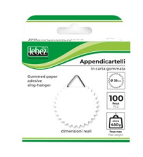 Appendicartelli adesivi - 3,5 cm - carta gommata - bianco - Lebez - conf. 100 pezzi
