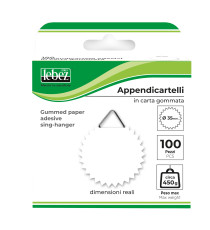 Appendicartelli adesivi - 3,5 cm - carta gommata - bianco - Lebez - conf. 100 pezzi