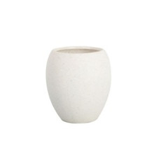 Bicchiere porta spazzolini linea Stone - bianco - King Collection