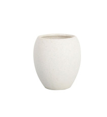 Bicchiere porta spazzolini linea Stone - bianco - King Collection