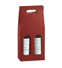 Scatola - 2 bottiglie - 18 x 9 x 38,5 cm - cartone seta - bordeaux - Scotton