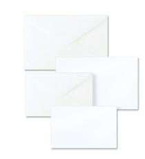 Scatola 100 biglietti + 100 buste - Dalmazia - bianco - 7,5 x 11,2 cm - Rex Sadoch