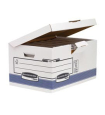 Scatola archivio Bankers Box System - con coperchio a ribalta - 37,8x29,3x54,5 cm - bianco - Fellowes Scatola archivio Bankers Box System - con coperchio a ribalta - 37,8x29,3x54,5 cm - bianco - Fellowes