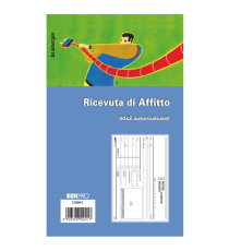 Blocco ricevute d'affitto - 50/50 fogli autoricaricanti - 9,9 x 17cm - 50 fogli - Edipro