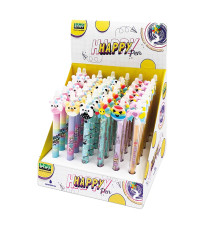 Box penne cancellabili - 4 expo da banco - fantasie assortite - Lebez - conf. 144 pezzi