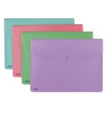 Busta con bottone Pastel - A4 - PP - colori assortiti - Favorit