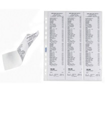 Buste forate per scontrini fiscali - 6 Spazi - 25,2x30,7 cm - trasparente - Favorit - conf. 10 pezzi Buste forate per scontrini fiscali - 6 Spazi - 25,2x30,7 cm - trasparente - Favorit - conf. 10 pezzi