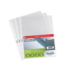Buste forate Special PP - Linear - liscio - 22x30 cm - trasparente - Favorit - conf. 50 pezzi Buste forate Special PP - Linear - liscio - 22x30 cm - trasparente - Favorit - conf. 50 pezzi