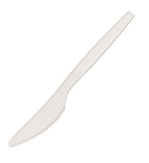 Coltello monouso in CPLA - 16 cm - bianco - Leone - conf. 50 pezzi