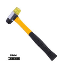 Martello antirimbalzo professionale Blim BL0314 in gomma, doppia faccia poliuretano e nylon, 25mm, Manico in fibra di vetro Martello antirimbalzo professionale Blim BL0314 in gomma, doppia faccia poliuretano e nylon, 25mm, Manico in fibra di vetro