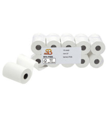 Rotolo per POS e carte di credito - 57 mm x 18 m - diametro esterno 38 mm - anima 12 mm - 55 gr - carta termica BPA free Rotolo per POS e carte di credito - 57 mm x 18 m - diametro esterno 38 mm - anima 12 mm - 55 gr - carta termica BPA free
