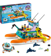 Lego Friends - Catamarano di salvataggio - Lego 41734 Barca Giocattolo con Figure di Animali e Sottomarino 717pz  Anni 7+