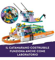 Lego Friends - Catamarano di salvataggio - Lego 41734 Barca Giocattolo con Figure di Animali e Sottomarino 717pz  Anni 7+