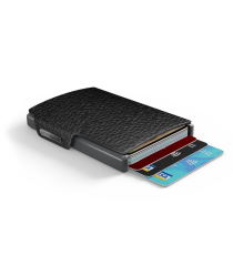 Porta tessere Mondraghi ONE PLUS BLACK con portamonete,mini wallet in pelle con protezione RFID,fino a 9 cards + banconote Porta tessere Mondraghi ONE PLUS BLACK con portamonete,mini wallet in pelle con protezione RFID,fino a 9 cards + banconote