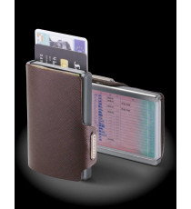 Porta tessere Mondraghi SAFFIANO TEAK,mini wallet in pelle con protezione RFID,fino a 9 tessere + banconote Made in Italy Porta tessere Mondraghi SAFFIANO TEAK,mini wallet in pelle con protezione RFID,fino a 9 tessere + banconote Made in Italy