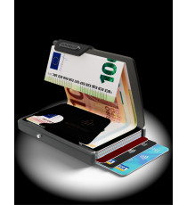 Porta tessere Mondraghi SAFFIANO PLUS BLACK con portamonete,mini wallet in pelle con protezione RFID, 9 cards + banconote Porta tessere Mondraghi SAFFIANO PLUS BLACK con portamonete,mini wallet in pelle con protezione RFID, 9 cards + banconote