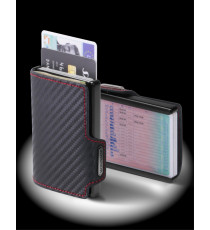 Porta tessere Mondraghi RACING CARBON,mini wallet in pelle con protezione RFID,fino a 9 tessere + banconote Made in Italy Porta tessere Mondraghi RACING CARBON,mini wallet in pelle con protezione RFID,fino a 9 tessere + banconote Made in Italy