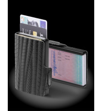 Porta tessere Mondraghi EVOLUTION BLACK con portamonete,mini wallet in pelle con protezione RFID,fino a 9 tessere + banconote Porta tessere Mondraghi EVOLUTION BLACK con portamonete,mini wallet in pelle con protezione RFID,fino a 9 tessere + banconote
