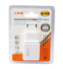 Caricatore da muro USB-A Linq T-IS05 - 1 porta Usb TYPE-A da 1A 5V bianco - ricarica rapida - caricabatteria con protezione Caricatore da muro USB-A Linq T-IS05 - 1 porta Usb TYPE-A da 1A 5V bianco - ricarica rapida - caricabatteria con protezione