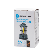 Lanterna da campeggio 311186 lampada dimmerabile con manopola a batterie 3AA,luce calda,300 lumen misura D101xH175mm