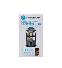Lanterna da campeggio 311186 lampada dimmerabile con manopola a batterie 3AA,luce calda,300 lumen misura D101xH175mm