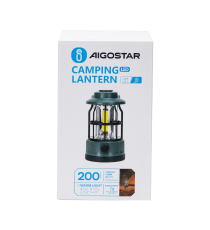 Lanterna da campeggio 311193 lampada dimmerabile con manopola e batterie ricaricabile,luce calda,200 lumen D101xH175mm