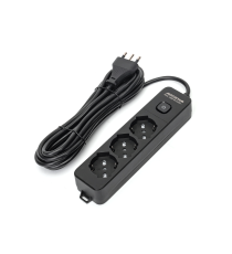 Multipresa ciabatta elettrica 3 prese nera con interruttore cavo 5 metri Spina 16A 250V 2P+E Presa 16A 250V 3 WAY P40 Aigostar Multipresa ciabatta elettrica 3 prese nera con interruttore cavo 5 metri Spina 16A 250V 2P+E Presa 16A 250V 3 WAY P40 Aigostar