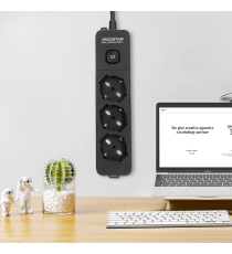 Multipresa ciabatta elettrica 3 prese nera con interruttore cavo 5 metri Spina 16A 250V 2P+E Presa 16A 250V 3 WAY P40 Aigostar Multipresa ciabatta elettrica 3 prese nera con interruttore cavo 5 metri Spina 16A 250V 2P+E Presa 16A 250V 3 WAY P40 Aigostar