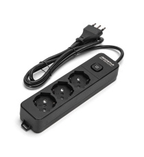 Multipresa ciabatta elettrica 3 prese nera con interruttore cavo 1,5 metri Spina 16A 250V 2P+E Presa 16A 250V 3 WAY P40 Aigostar