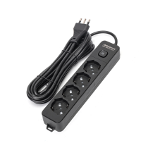 Multipresa ciabatta elettrica 4 prese nera con interruttore cavo 5 metri Spina 16A 250V 2P+E Presa 16A 250V 4 WAY P40 Aigostar