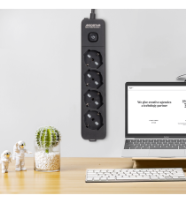 Multipresa ciabatta elettrica 4 prese nera con interruttore cavo 1,5 metri Spina 16A 250V 2P+E Presa 16A 250V 4 WAY P40 Aigostar Multipresa ciabatta elettrica 4 prese nera con interruttore cavo 1,5 metri Spina 16A 250V 2P+E Presa 16A 250V 4 WAY P40 Aigostar