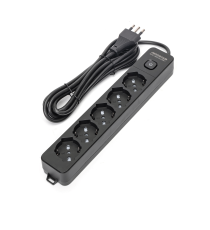 Multipresa ciabatta elettrica 5 prese nera con interruttore cavo 3 metri Spina 16A 250V 2P+E Presa 16A 250V 5 WAY P40 Aigostar Multipresa ciabatta elettrica 5 prese nera con interruttore cavo 3 metri Spina 16A 250V 2P+E Presa 16A 250V 5 WAY P40 Aigostar
