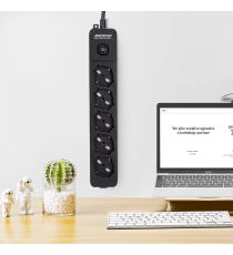 Multipresa ciabatta elettrica 5 prese nera con interruttore cavo 5 metri Spina 16A 250V 2P+E Presa 16A 250V 5 WAY P40 Aigostar Multipresa ciabatta elettrica 5 prese nera con interruttore cavo 5 metri Spina 16A 250V 2P+E Presa 16A 250V 5 WAY P40 Aigostar