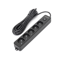 Multipresa ciabatta elettrica 5 prese nera con interruttore cavo 5 metri Spina 16A 250V 2P+E Presa 16A 250V 5 WAY P40 Aigostar