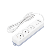 Multipresa ciabatta elettrica 3 prese bianco-grigio con interruttore cavo 1,5 metri Spina 16A 250V 2P+E Presa 16A 250V 3 WAY P40