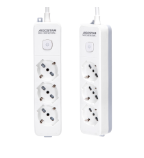 Multipresa ciabatta elettrica 3 prese bianco-grigio con interruttore cavo 1,5 metri Spina 16A 250V 2P+E Presa 16A 250V 3 WAY P40