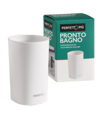 Bicchiere porta spazzolini Pronto Bagno - diametro 8 cm - H 12,5 cm - PPL - bianco - Perfetto Bicchiere porta spazzolini Pronto Bagno - diametro 8 cm - H 12,5 cm - PPL - bianco - Perfetto