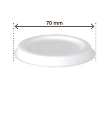 Coperchio in canna da zucchero - per coppetta porta salsa monouso 60 ml - bianco - Signor Bio - conf. 100 pezzi Coperchio in canna da zucchero - per coppetta porta salsa monouso 60 ml - bianco - Signor Bio - conf. 100 pezzi