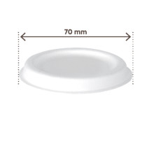 Coperchio in canna da zucchero - per coppetta porta salsa monouso 60 ml - bianco - Signor Bio - conf. 100 pezzi Coperchio in canna da zucchero - per coppetta porta salsa monouso 60 ml - bianco - Signor Bio - conf. 100 pezzi
