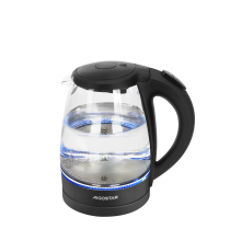 Bollitore elettrico in vetro nero capacità 1,7 litri 1850-2200W - spegnimento automatico a bollitura - Con luce blu integrata