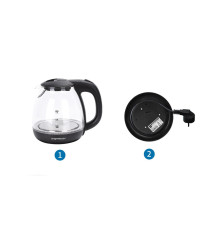 BOLLITORE ELETTRICO IN VETRO NERO - 2200W  - CAPACITA' 1,7 LITRI - SPEGNIMENTO AUTOMATICO A BOLLITURA BOLLITORE ELETTRICO IN VETRO NERO - 2200W  - CAPACITA' 1,7 LITRI - SPEGNIMENTO AUTOMATICO A BOLLITURA