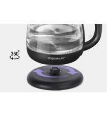 BOLLITORE ELETTRICO IN VETRO NERO - 2200W  - CAPACITA' 1,7 LITRI - SPEGNIMENTO AUTOMATICO A BOLLITURA BOLLITORE ELETTRICO IN VETRO NERO - 2200W  - CAPACITA' 1,7 LITRI - SPEGNIMENTO AUTOMATICO A BOLLITURA